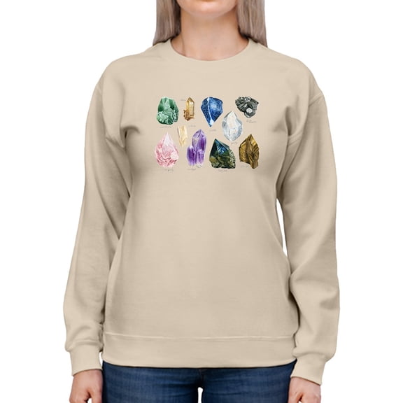 Healing Crystals Sweatshirt Women -Grace Popp Designs, Female 5X-Large