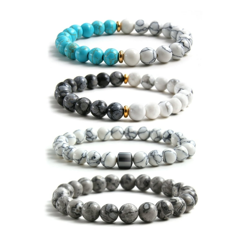 Healing Energy Natural Stone Bracelets Set For Men Women Waterproof Bracelet