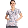 thumbnail image 1 of Healing Hands Amanda Print Scrub Top for Women, V-Neck, 3 Pockets, Modern Fit, 2-Way Stretch, Short Sleeve - 2266, XS, Serene Safari, 1 of 6