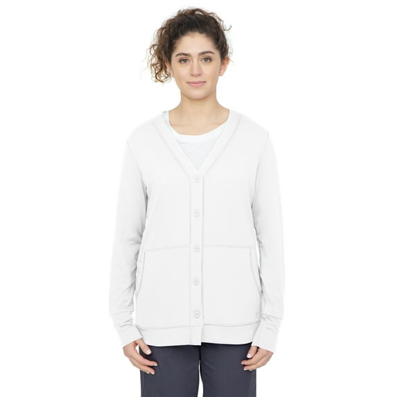Healing Hands Knits Women's Becca Jacket 'sMedical Cardigan Buttoned Scrub Jacket - Small,White