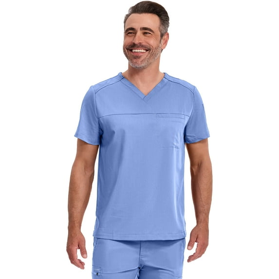 Healing Hands Men’s Scrub Top Justin V-Neck Modern Fit with Chest & Sleeve Pocket, Easy Care Stretch Fabric Plus Size 2330, XX-Large, Ceil