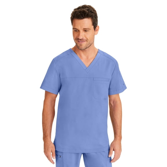 Healing Hands Purple Label Justin Men Scrubs Top V Neck 2 Pockets Relaxed Fit