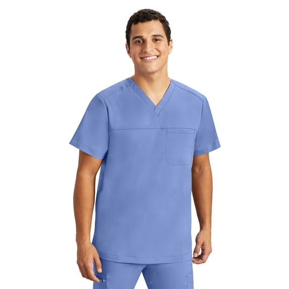 Healing Hands Purple Label - Men's Justin Top 's One Pocket V-Neck Scrub Top - X-Large,Ceil