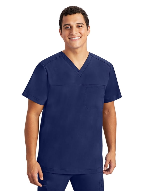 Purple Label - Men's Justin Top 's One Pocket V-Neck Scrub Top - XX-Large,Navy