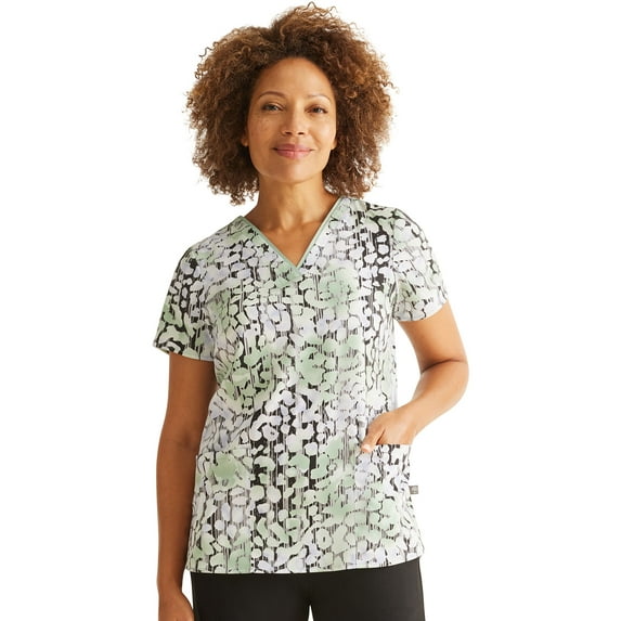 Healing Hands Purple Label Scrubs Top For Women Amanda Print 2266