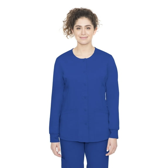 Healing Hands Women's Snap Front Scrub Jacket Daisy 2-Way Stretch Uniform 5063