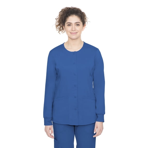 Healing Hands Women's Snap Front Scrub Jacket Daisy 2-Way Stretch Uniform 5063