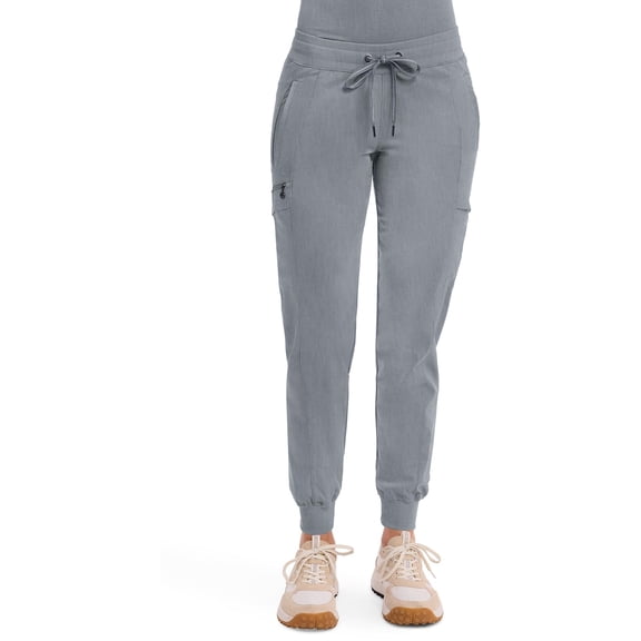 Healing Hands Purple Label Women's Jogger Scrub Pant with 7 Pockets Heather Gray XS