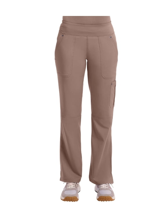 Purple Label Women's Scrub Pant Tori Cargo Bottoms 5 Pockets Santa Fe Tan 2XL