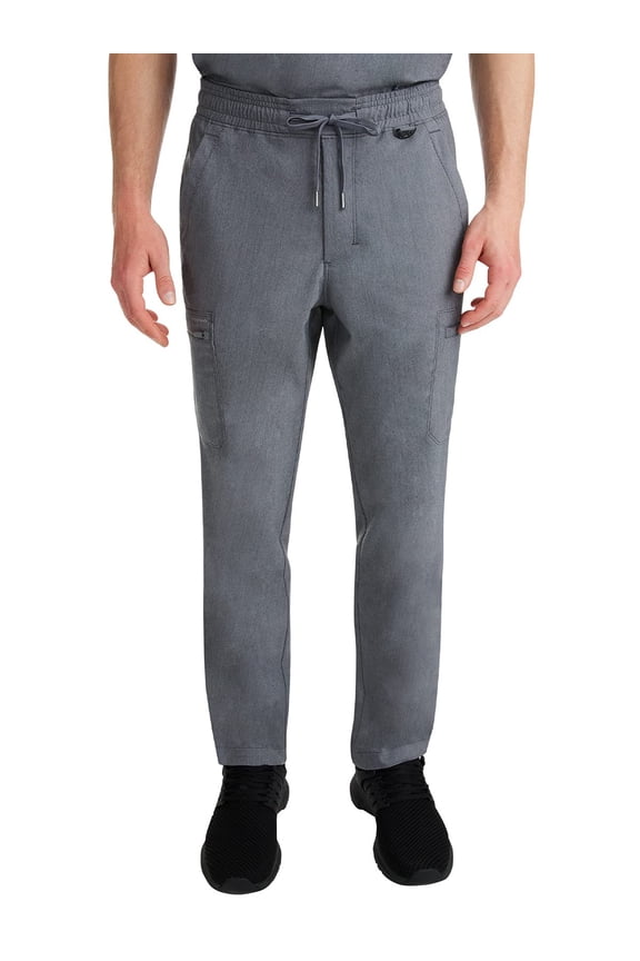Scrub Pants for Men Daniel Utility Bottoms with 6 Pockets, 2-Way Stretch and Durable Fabric 9300, Heather Grey,LT