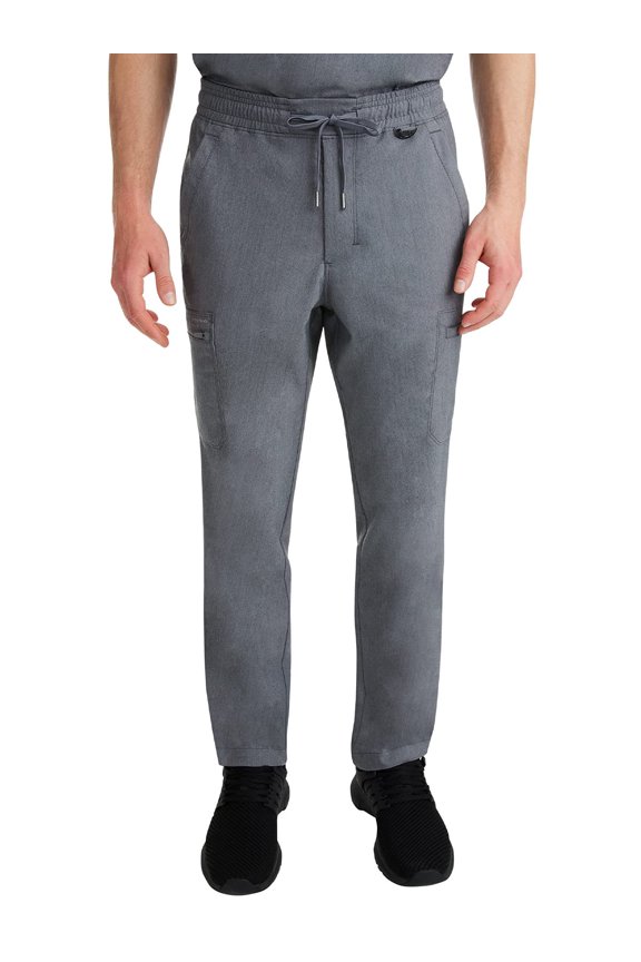 Scrub Pants for Men Daniel Utility Bottoms with 6 Pockets, 2-Way Stretch and Durable Fabric 9300, Heather Grey,MT