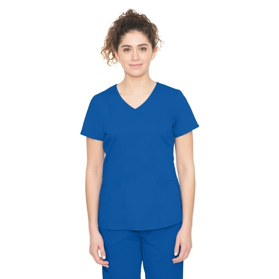 Healing Hands Scrubs for Women Mock Wrap Neck Top 2 Pocket Purple Label Women's Scrub Top 2172 Jordan Royal L