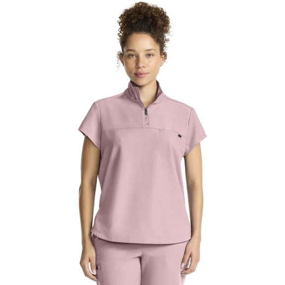 Healing Hands Scrubs for Women Scrub Top with Zip Stand Collar 360° Stretch HH752, M, Pink Pearl