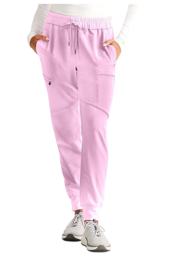 Women's Scrub Jogger Pant Naya with 6 Pockets, Moisture Wicking, 360 Stretch & Recycled Fibers Plus Size - 9156, 2XL, Ballet Slipper