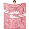 thumbnail image 1 of Healing Hug Blanket 60"x50", Encouragement Inspirational Thinking of You Gifts for Women, Chemotherapy Must Haves, Get Well Gifts for Women After Surgery, Pink, 1 of 6