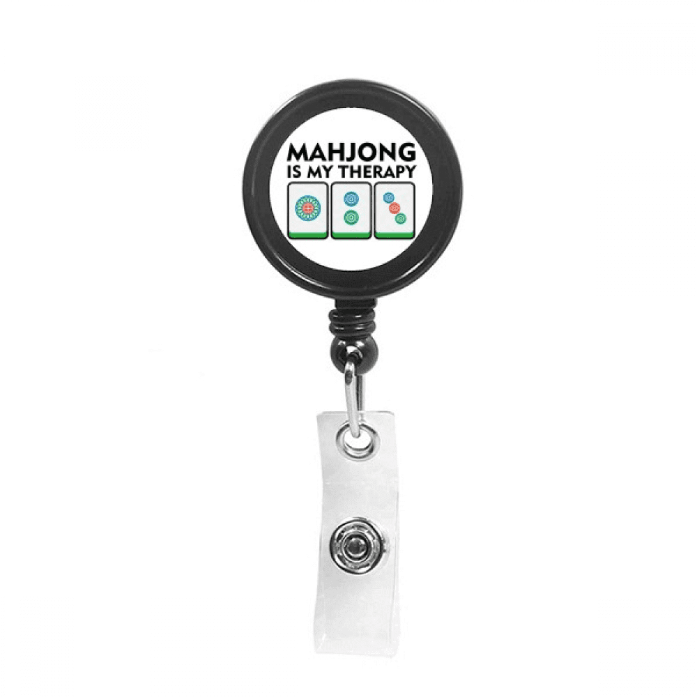 Healing Mahjong Happy Art Deco  Fashion Retractable Keychain Badge Holder ID Badge