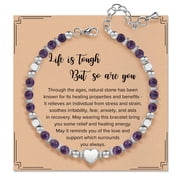 Healing Natural Amazonite Stone Bracelets for Women - Birthday Gifts for Women Mom Daughter Wife Sister Coworker Friend on Christmas Thanksgiving