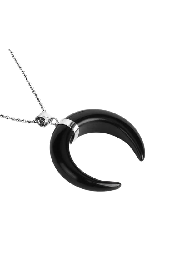 Healing Natural Stone Crescents Moon Necklace Neck Adornment for Women and Men