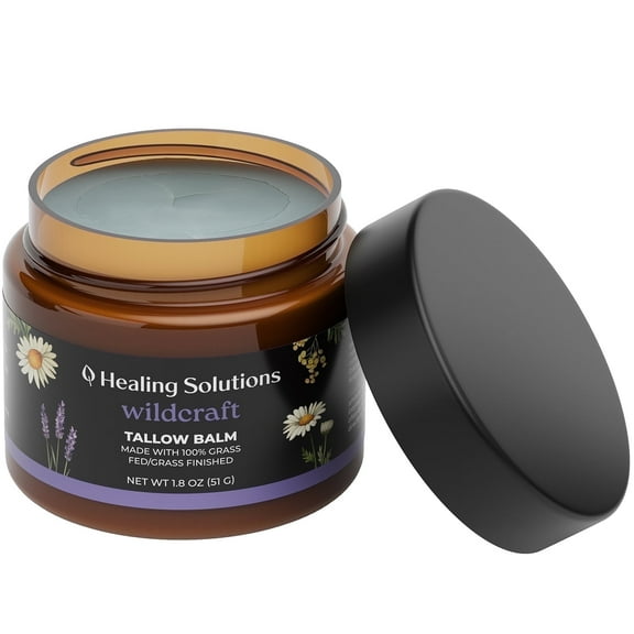 Healing Solutions Beef Tallow and Honey Balm for Face, Chest & Skin, 1.8 oz