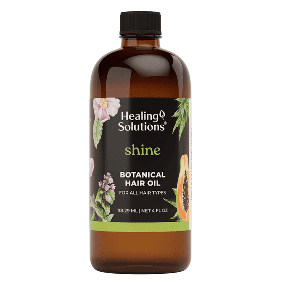 Healing Solutions  Shine Ultra-Lightweight Hair Oil, All Natural with Daikon Seed Extract, Broccoli Seed Oil, & Batana Oil, 4oz