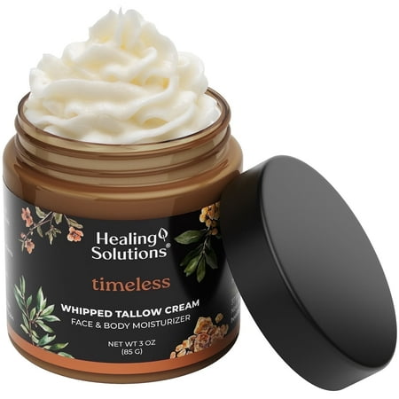 Healing Solutions Whipped Tallow Balm – Timeless, All-Natural Moisturizer with Frankincense, Myrrh & Sandalwood, Grass-Fed Beef Tallow, Organic Jojoba & Manuka Honey, Face & Body
