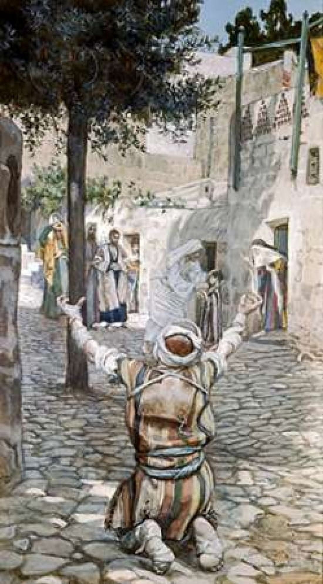 Healing The Leper at Capernaum Canvas Art - James Jacques Tissot (24 x 36)