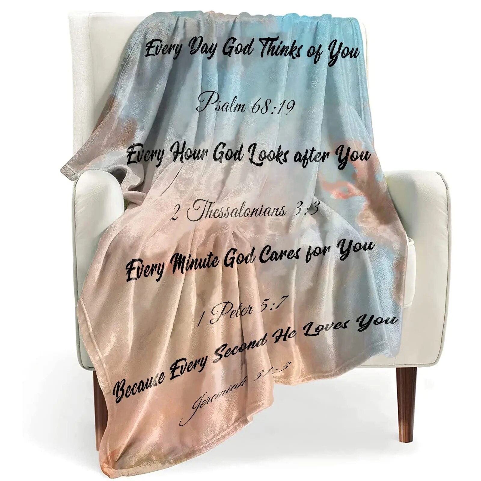 Healing Throw Blanket with Inspirational Thoughts and Prayers