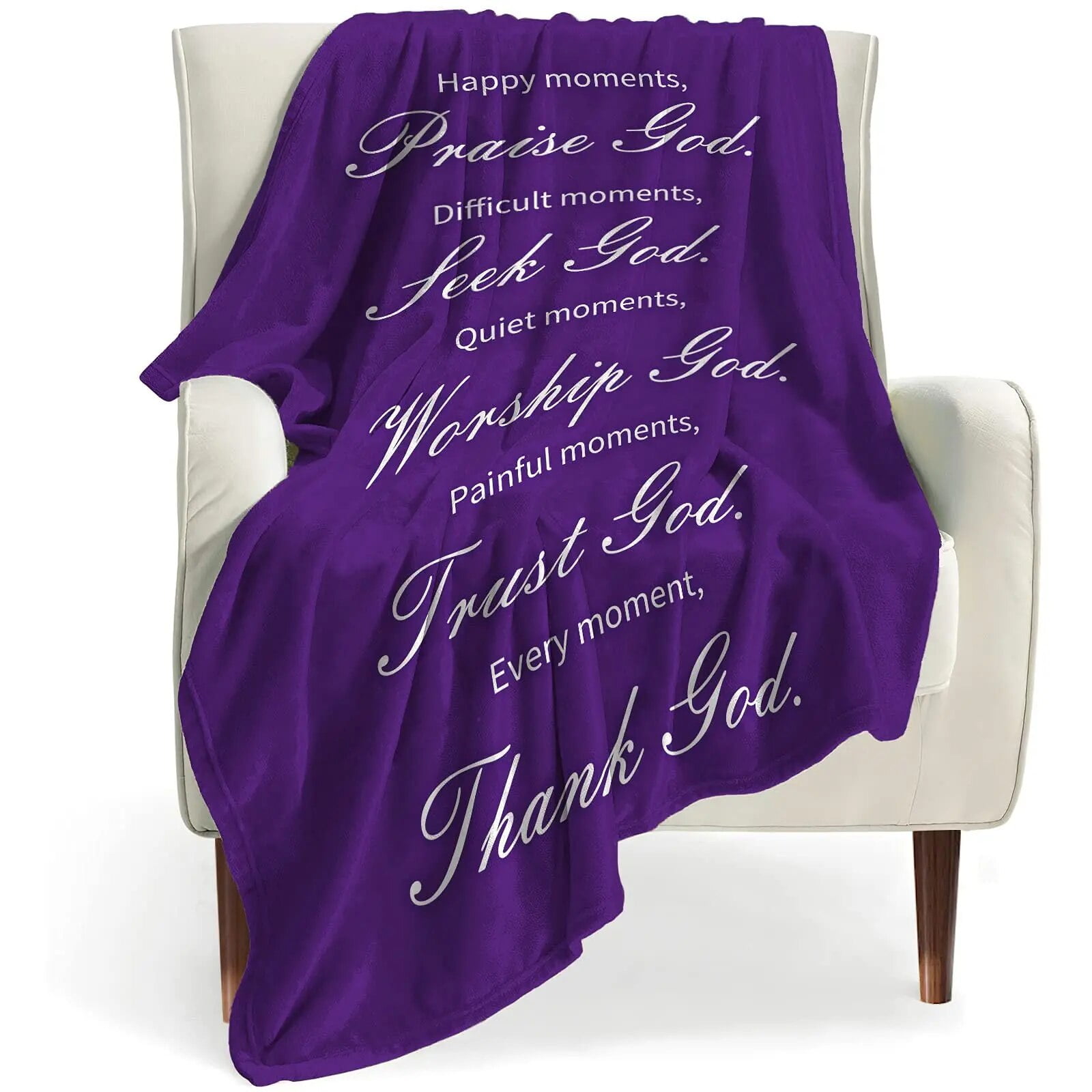 Healing Throw Blanket with Inspirational Thoughts and Prayers