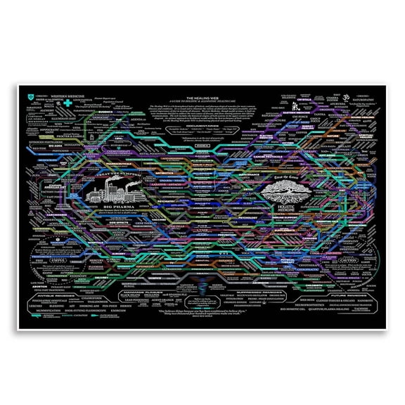 Healing Web Poster-22''x34'' Unframed Canvas Wall Art, Inspirational Mental Health Decor for Home ,Office