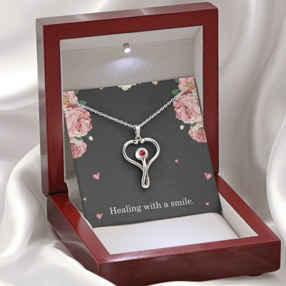 Healing With A Smile Nurse Necklace Nurse Christmas Gift Nurse Appreciation Gift Nursing Gift
