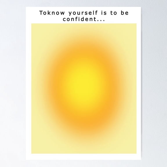 Healing With Orange and Yellow Aura Gradient Ombre Sombre Abstract UNFRAMED Poster, 8x12