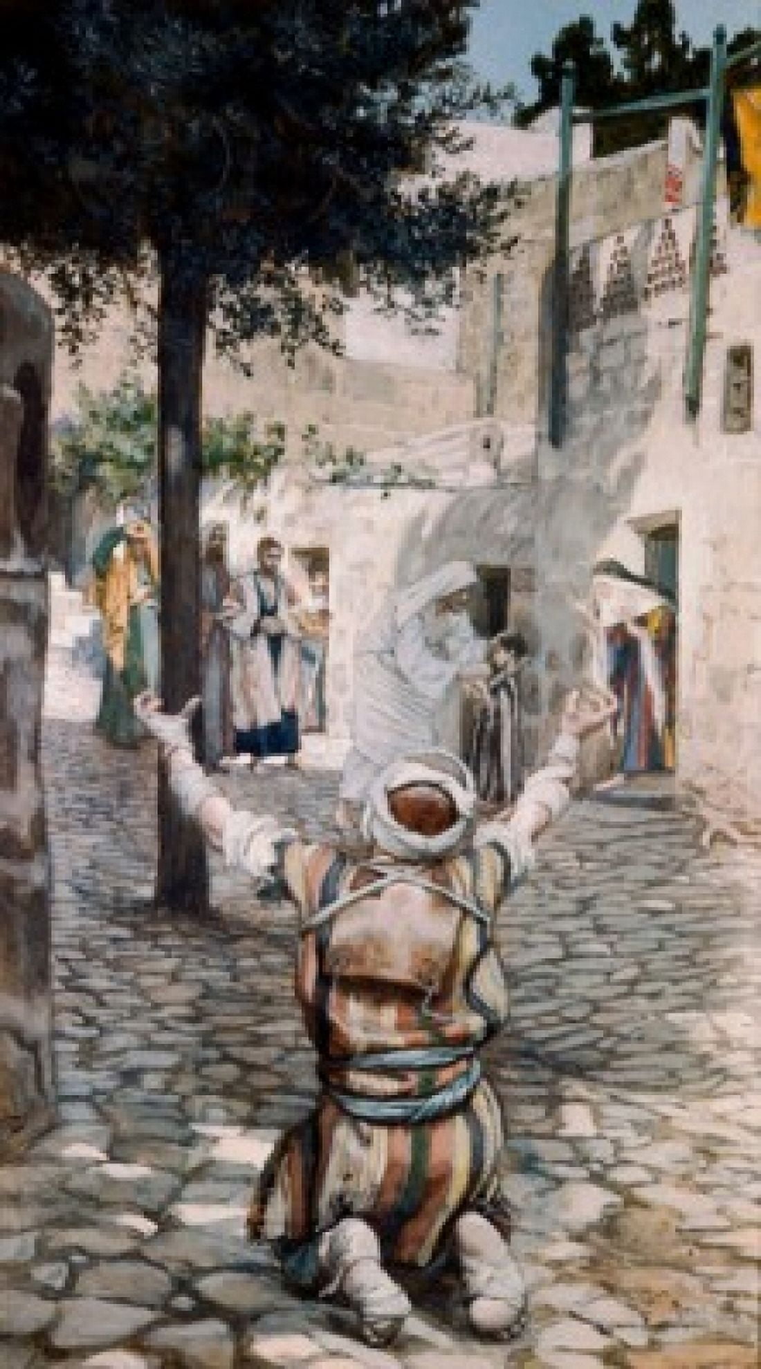 Healing the Leper at Capernaum James Tissot (1836-1902 French) Canvas Art - James Tissot (24 x 36)