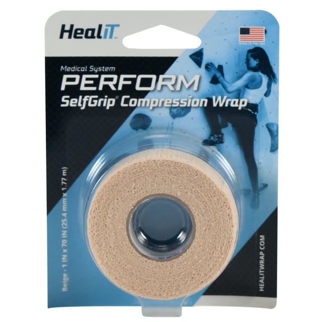 Healit SelfGrip SelfAdhering Athletic Tape Bandage 1 Inch, Beige 1 ea