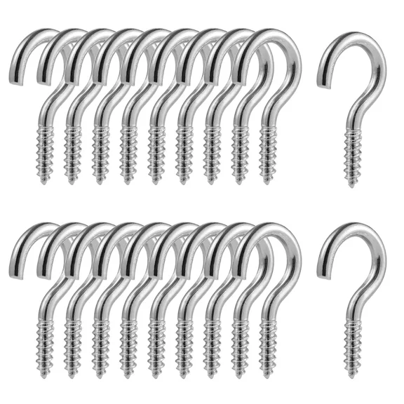 Heallily 100Pcs Screw Hooks Heavy Duty Ceiling Hooks Multipurpose For Hanging