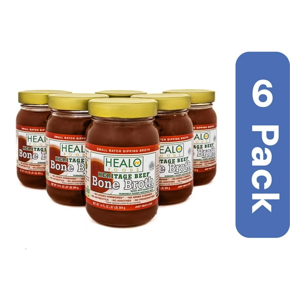 Healo Foods Heritage Bone Beef Broth 14 oz (Pack Of 6)