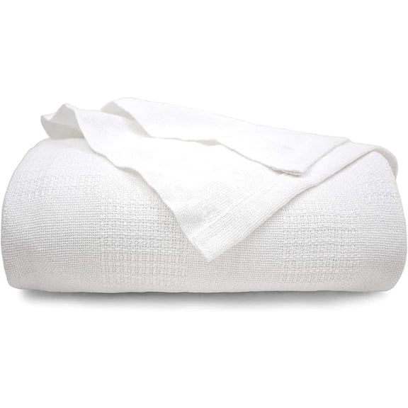 Health 100% Cotton Twin XL Blanket 66" x 90" - Soft, Lightweight and Breathable Blanket for Hospital, Medical, Home Care, Twin Bed & College Dorm