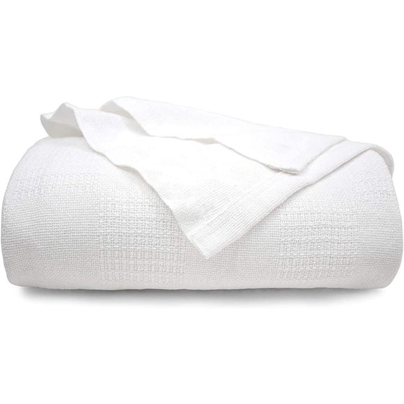 Health 100% Cotton Twin XL Blanket 66" x 90" - Soft, Lightweight and Breathable Blanket for Hospital, Medical, Home Care, Twin Bed & College Dorm