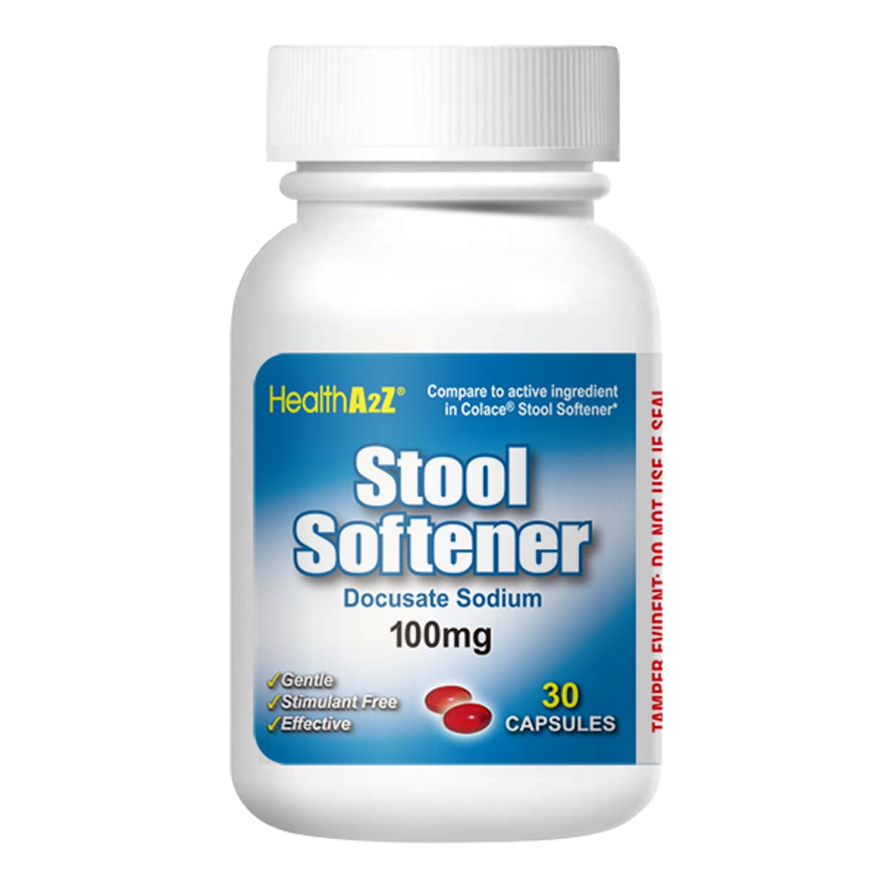 Health A2Z Stool Softener Docusate Sodium 100 mg Softgels
