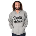 thumbnail image 1 of Health Addict Vegetarian Vegan Diet Unisex Fleece Graphic Zip Up Hoodie Brisco Brands 2X, 1 of 5