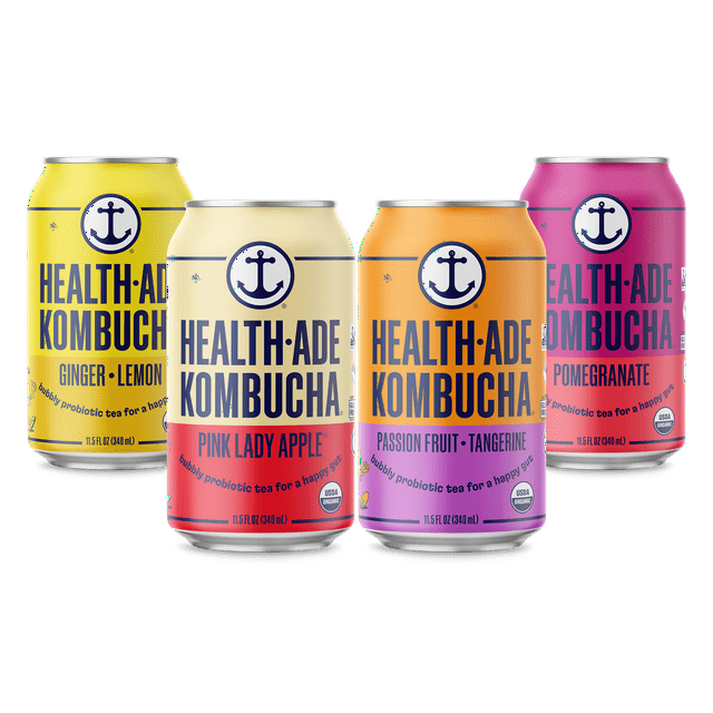 Health-Ade Kombucha, Fab Four Variety Pack, 11.5 fl oz, 12 Ct, Cans ...