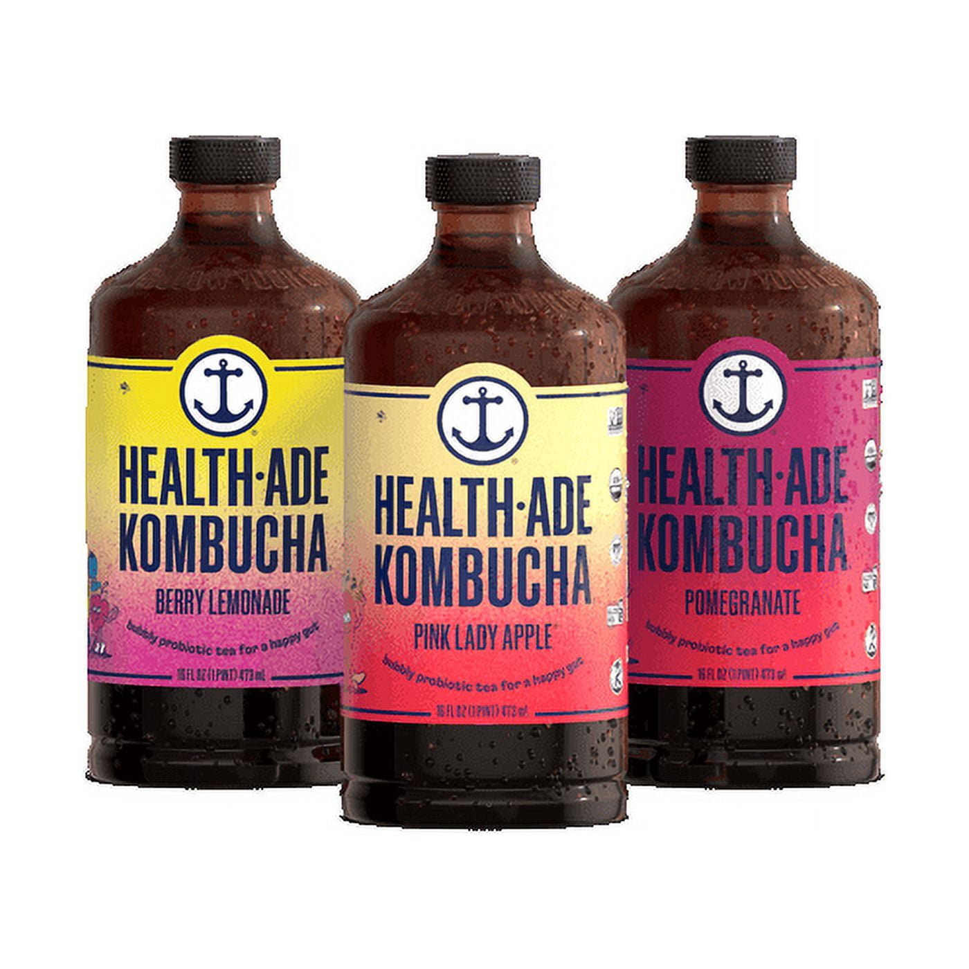 HealthAde Kombucha, Fan Favorite Variety Pack, 16 fl oz, 12 Ct