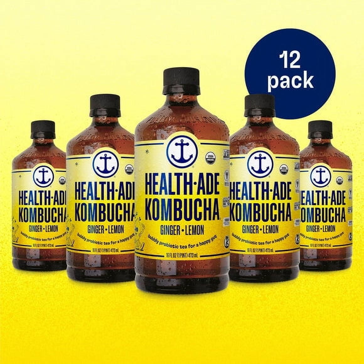 Health-Ade Energy Drink, Ginger-Lemon Kombucha, 16