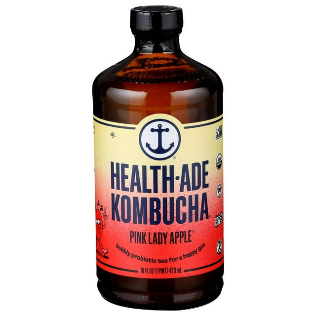 Health Ade Organic Pink Lady Apple Kombucha, 16 Fluid Ounce 12 per