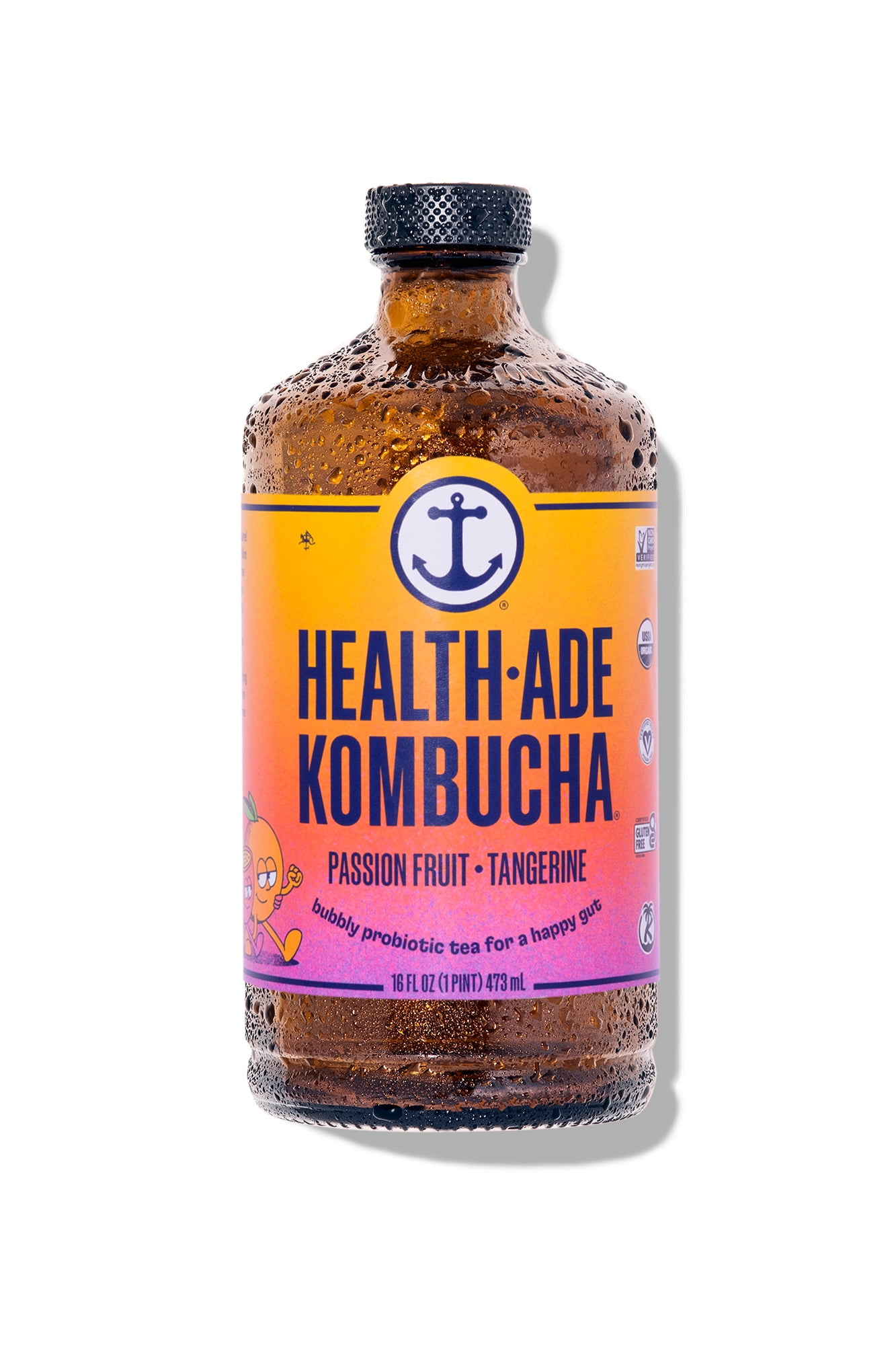 HealthAde Passion FruitTangerine Kombucha Tea, 16 fl oz