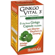 Health Aid America - Ginkgo Vital 3 100 mg 30 Capsules 6005 Exp.2.19+ ASD