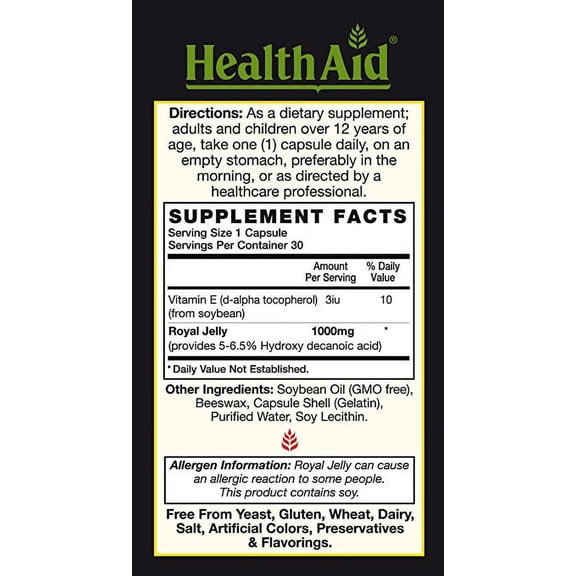 Health Aid America, Tang Royal Jelly 1000 mg 30 gels