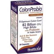 HealthAid ColonProbio   82 Billion CFU Probiotic with Prebiotic, High Bifido Formula, 14 Strains, Once Daily, 30 Capsules*