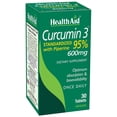 thumbnail image 1 of Health Aid Curcumin 3 600 mg, Standardized with Piperine 95% , 30 Vegan Tablets, 1 of 4