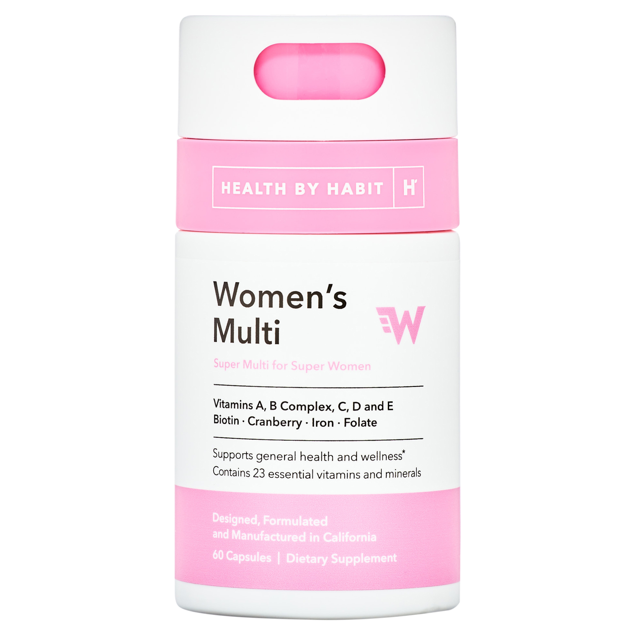 Health By Habit Multi-Vitamin for Women's Health, Vitamin Blend, Acai, Biotin, 60 Capsules - image 1 of 10