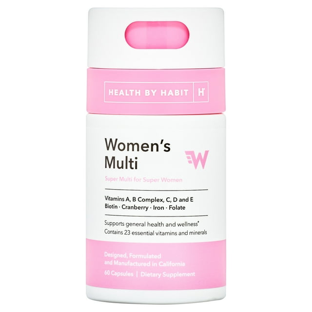 Health By Habit Multi-Vitamin for Women's Health, Vitamin Blend, Acai, Biotin, 60 Capsules